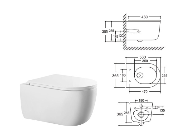 TYPHOON унитаз подвесной с крышкой Soft-close БЕЗОБОДКОВЫЙ в Сочи и Адлере