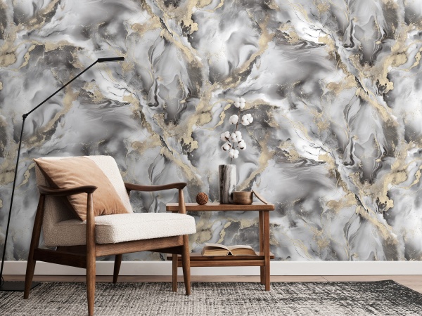 Обои Victoria Stenova Odyssey, Винил горячего тиснения, 1.06*10.05м, Серый мотив в Сочи и Адлере