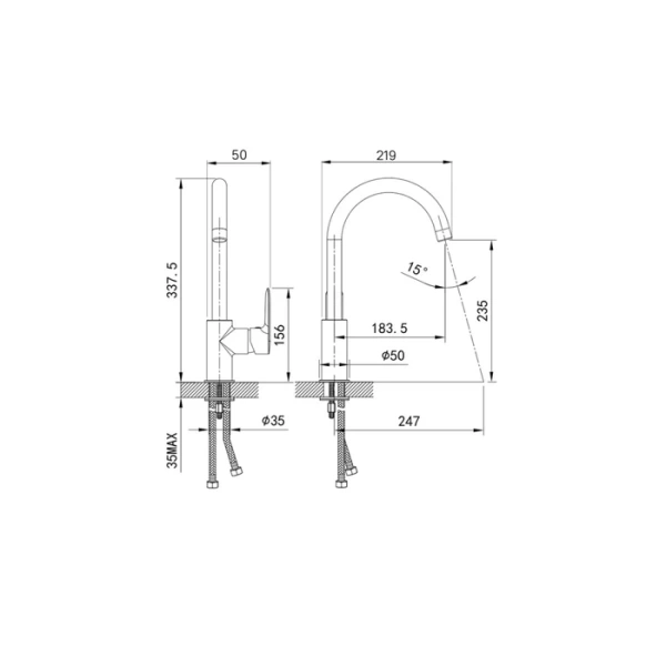 Смеситель для кухни, черный, Cuba, IDDIS, CU5BLJ0i05 в Сочи и Адлере Смеситель для кухни, черный, Cuba, IDDIS, CU5BLJ0i05 в Сочи и Адлере