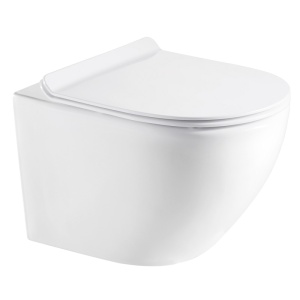 Унитаз подвесной безободковый в комплекте с сидением микролифт размер 490*370*360мм Унитаз подвесной безободковый в комплекте с сидением микролифт размер 490*370*360мм