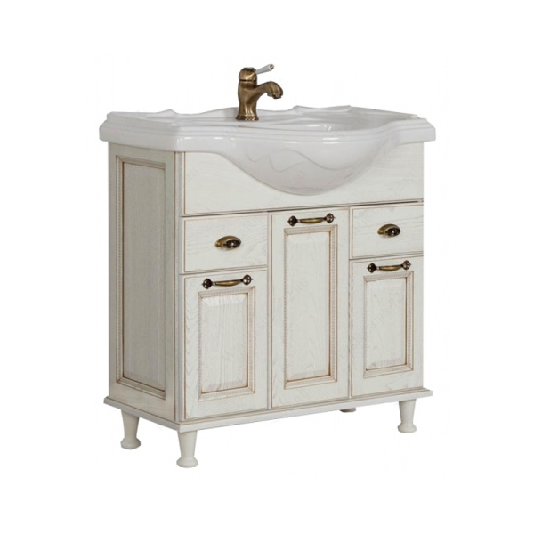 ЖЕРОНА 85 тумба-умывальник белое золото БЕЗ раковины ЖЕРОНА 85 тумба-умывальник белое золото БЕЗ раковины