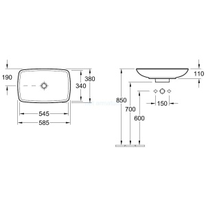 51540001, Villeroy&Boch, Раковина, Villeroy&Boch, Loop&Friends, ширина, мм-585, глубина, мм-380, высота, мм-150, тип установки-на в Сочи и Адлере 51540001, Villeroy&Boch, Раковина, Villeroy&Boch, Loop&Friends, ширина, мм-585, глубина, мм-380, высота, мм-150, тип установки-на в Сочи и Адлере