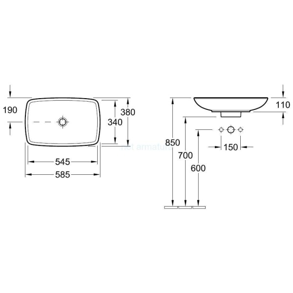 51540001, Villeroy&Boch, Раковина, Villeroy&Boch, Loop&Friends, ширина, мм-585, глубина, мм-380, высота, мм-150, тип установки-на в Сочи и Адлере 51540001, Villeroy&Boch, Раковина, Villeroy&Boch, Loop&Friends, ширина, мм-585, глубина, мм-380, высота, мм-150, тип установки-на в Сочи и Адлере