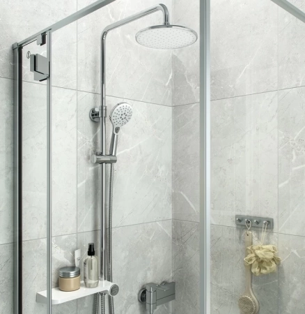 Душевой гарнитур с верхней лейкой, белый, Ray, IDDIS, RAYSW3Fi76 в Сочи и Адлере