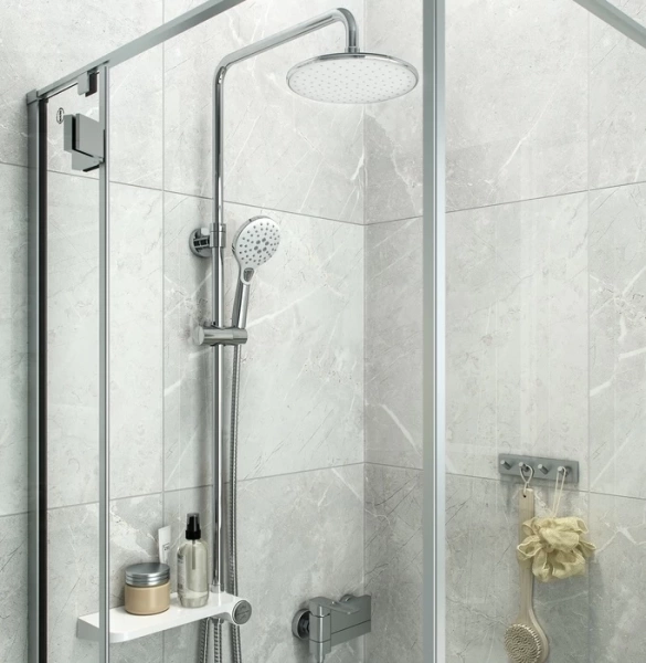 Душевой гарнитур с верхней лейкой, белый, Ray, IDDIS, RAYSW3Fi76 в Сочи и Адлере