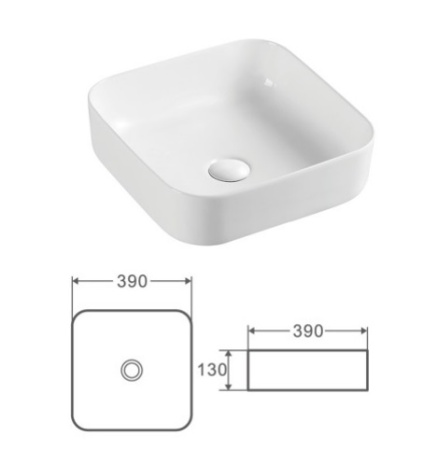 Раковина Kerald 390*390*130 мм накладная, белый в Сочи и Адлере Раковина Kerald 390*390*130 мм накладная, белый в Сочи и Адлере