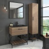 COMFORTY Тумба-умывальник "Бредфорд-75" дуб темный с раковиной COMFORTY 75E белая