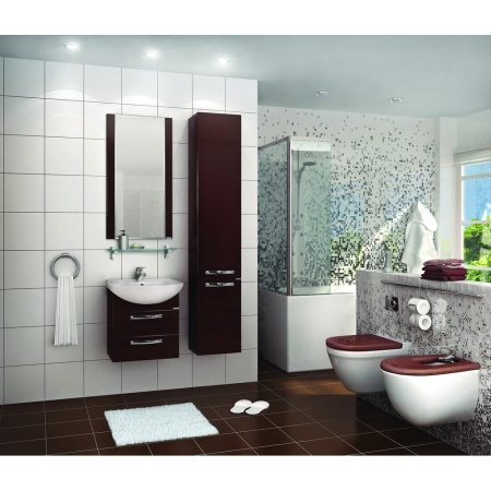 Ария 50 М Тумба ПОДВЕСНАЯ (ТЕМН.-КОРИЧН. (УМЫВАЛЬНИК SMILE-50) в Сочи и Адлере