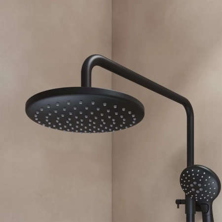 Смеситель с верхним душем и изливом, черный матовый, Ray, IDDIS, RAYBL3Fi06 в Сочи и Адлере