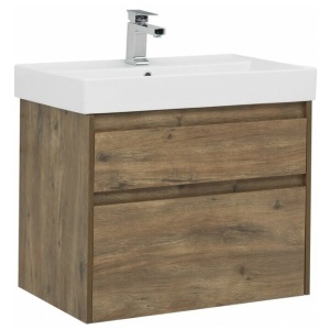 COMFORTY Тумба-умывальник "Кёльн-75" дуб темный с черной столешницей с раковиной COMFORTY T-Y9378 COMFORTY Тумба-умывальник "Кёльн-75" дуб темный с черной столешницей с раковиной COMFORTY T-Y9378