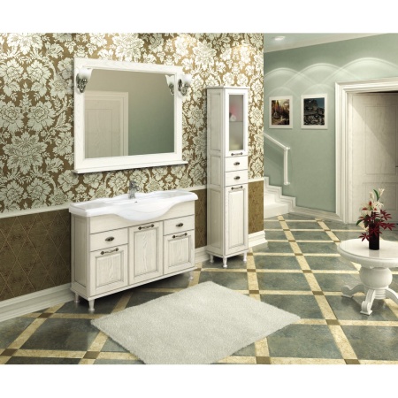 ЖЕРОНА 105 тумба-умывальник белое серебро БЕЗ раковины в Сочи и Адлере