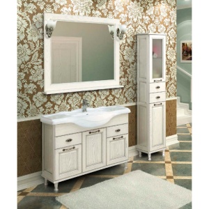 ЖЕРОНА 105 зеркало белое серебро+светильник MAGALI(FU003964) (2шт) в Сочи и Адлере