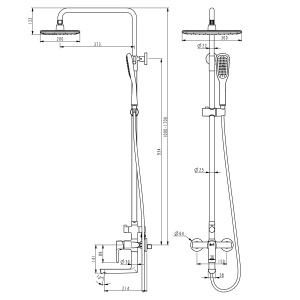 Смеситель Lemark Ursus LM7262BL для ванны и душа с верхней душ. лейкой "Тропический дождь", с 1-фун в Сочи и Адлере Смеситель Lemark Ursus LM7262BL для ванны и душа с верхней душ. лейкой "Тропический дождь", с 1-фун в Сочи и Адлере