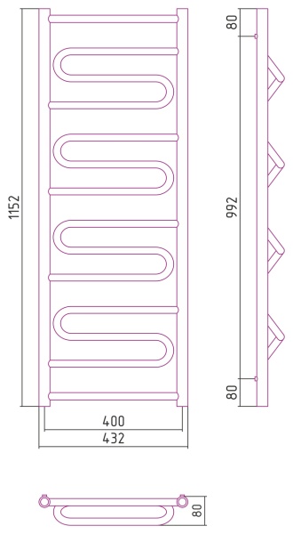 ЭЛЕГИЯ+ полотенцесушитель1200х400 водяной в Сочи и Адлере ЭЛЕГИЯ+ полотенцесушитель1200х400 водяной в Сочи и Адлере