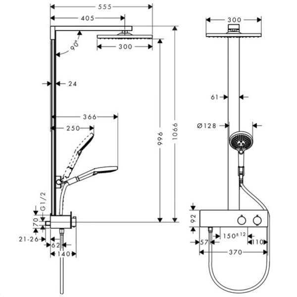 27361000 HG Raindance E 300 1jet Showerpipe 350 ST в Сочи и Адлере 27361000 HG Raindance E 300 1jet Showerpipe 350 ST в Сочи и Адлере