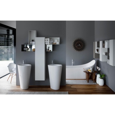 PALOMBA Свободностоящая раковина 52,5*43,5 см с отв. для смесителя, с креплением к стене в Сочи и Адлере