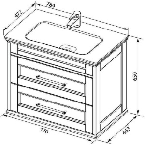 Тумба для раковины напольная Aquanet Бостон М 80 белый матовый (доп.раковина Бостон 80,ножки) в Сочи и Адлере
