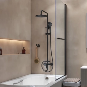 Смеситель с верхним душем и изливом, черный матовый, Ray, IDDIS, RAYBL3Fi06 в Сочи и Адлере Смеситель с верхним душем и изливом, черный матовый, Ray, IDDIS, RAYBL3Fi06 в Сочи и Адлере