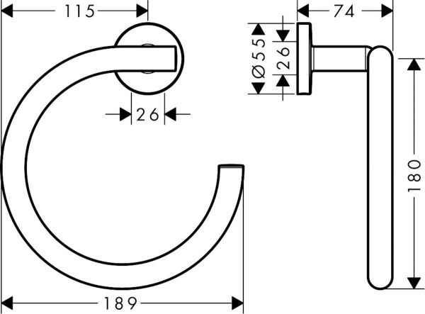 41724000 HG Logis Universal полотенцедержатель - кольцо, хром в Сочи и Адлере
