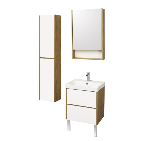 Сканди 55 Тумба-умывальник Белый/Дуб Рустикальный (раковина приобретается отдельно Адриана-55) в Сочи и Адлере Сканди 55 Тумба-умывальник Белый/Дуб Рустикальный (раковина приобретается отдельно Адриана-55) в Сочи и Адлере