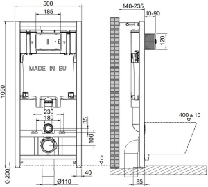 Инсталляция для подвесного унитаза OLI 80 ECO с механической панелью слива River Della хром (886914RDOO) в Сочи и Адлере