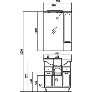 Майами 75 зеркало-шкаф правый  в Сочи и Адлере Майами 75 зеркало-шкаф правый  в Сочи и Адлере