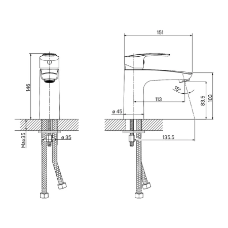 Смеситель для умывальника, белый матовый, Ray, IDDIS, RAYWT00i01 в Сочи и Адлере