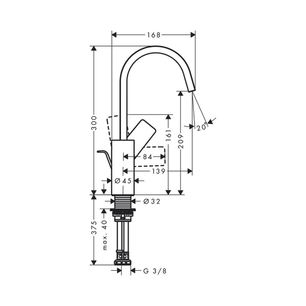 75030000 HG Смеситель для раковины Vivenis, однорычажный, 210 с поворотным изливом, со сливным гарнитуром в Сочи и Адлере 75030000 HG Смеситель для раковины Vivenis, однорычажный, 210 с поворотным изливом, со сливным гарнитуром в Сочи и Адлере