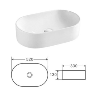 Раковина Kerald 520*330*130 мм накладная, белый в Сочи и Адлере Раковина Kerald 520*330*130 мм накладная, белый в Сочи и Адлере