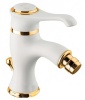 Смеситель Tiffany с донным клапаном для биде Арт. 6004 белый/золото