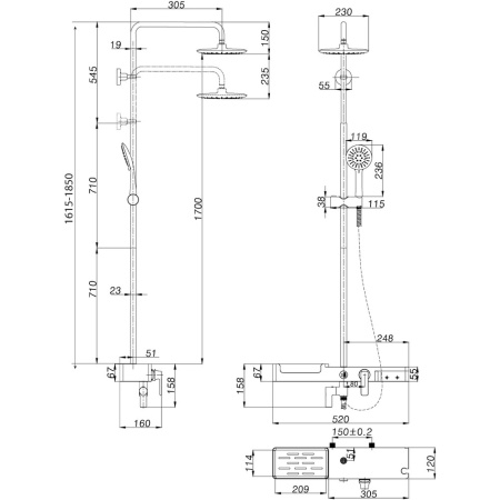 Смеситель Lemark Tropic LM7007C для ванны с верхней душ. лейкой "Тропический дождь" в Сочи и Адлере
