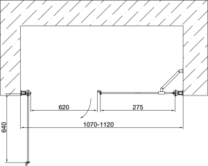 Дверь в душевой проем EP-F-2 110 08 01 профиль хром глянцевый стекло прозрачное левая в Сочи и Адлере