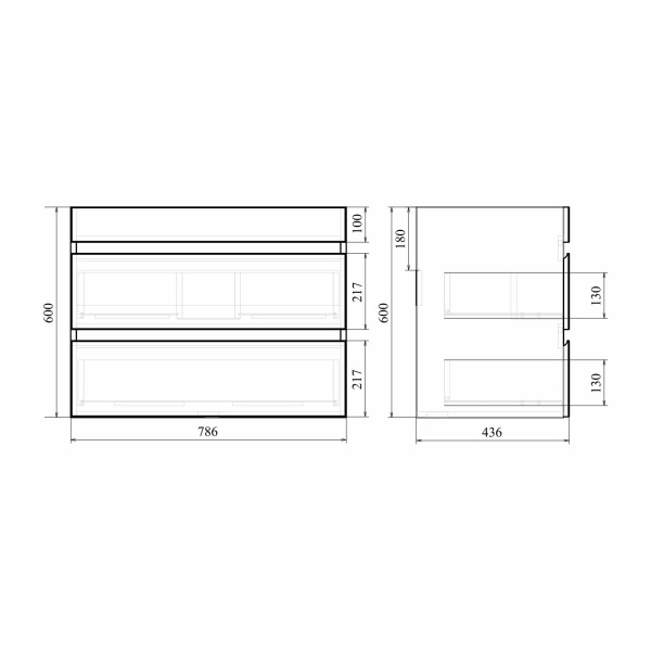 Next 80/2 тумба подвесная (2 ящика) (дополнительно More 80 раковина) в Сочи и Адлере
