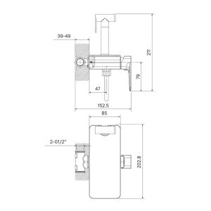 Встраиваемый смеситель с гигиеническим душем, полка, Axes, IDDIS, AXESBSHi08 в Сочи и Адлере