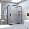 Душевой уголок ZA NOVO h2000 100 02М 01, профиль черный матовый, стекло прозрачное в Сочи и Адлере
