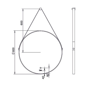 ETNA WHITE зеркало на ремне круглое белое 600*600 в Сочи и Адлере