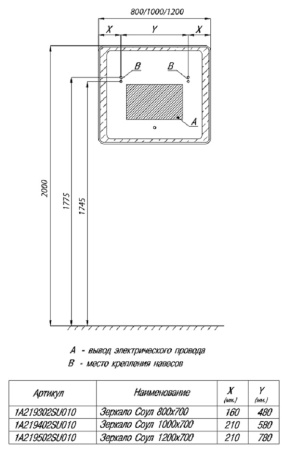 Соул Зеркало 1200*700 в Сочи и Адлере