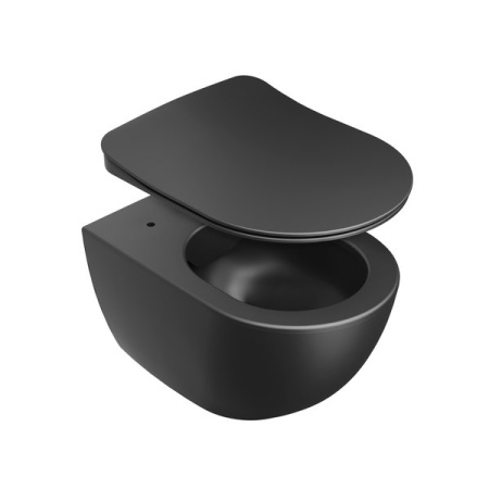 Сиденье для унитаза Uni Chrome Flat черное 360 x 445 x 61,5 в Сочи и Адлере