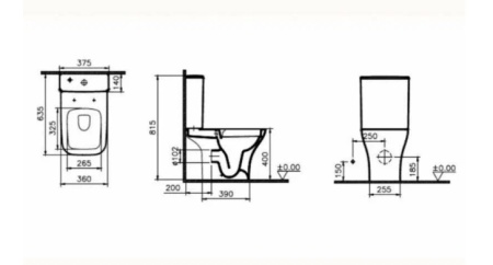 9843B003-7201 Polar Напольный безободковый унитаз Open-back с бачком и сиденьем микролифт в Сочи и Адлере 9843B003-7201 Polar Напольный безободковый унитаз Open-back с бачком и сиденьем микролифт в Сочи и Адлере