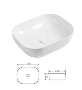 Раковина Kerald 490*395*150 мм накладная, белый  в Сочи и Адлере Раковина Kerald 490*395*150 мм накладная, белый  в Сочи и Адлере
