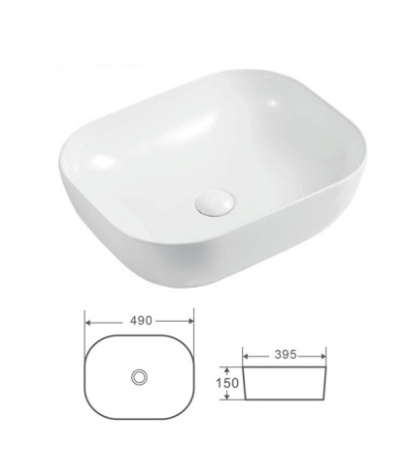 Раковина Kerald 490*395*150 мм накладная, белый  в Сочи и Адлере