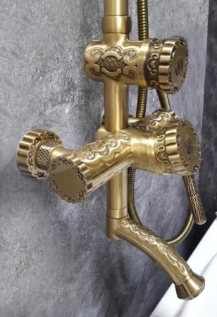 Смеситель Lemark Jasmine LM6662B для ванны с верхней душ. лейкой "Тропический дождь", с поворотным изливом в Сочи и Адлере