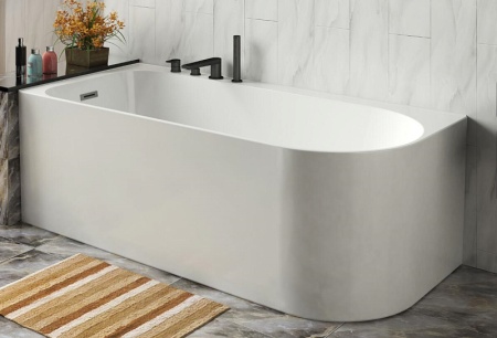 Ванна акриловая Azario LUTON 1700x800x580 пристенная, в комплекте с сифоном и металлической рамой, левая, белая (LUT17080 L) в Сочи и Адлере