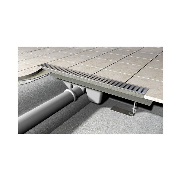 Водоотводящий желоб с порогами для перфорированной решетки, с горизонтальным стоком APZ1-300 в Сочи и Адлере Водоотводящий желоб с порогами для перфорированной решетки, с горизонтальным стоком APZ1-300 в Сочи и Адлере