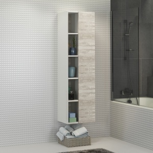 COMFORTY Шкаф-колонна "Прага-45" дуб белый в Сочи и Адлере COMFORTY Шкаф-колонна "Прага-45" дуб белый в Сочи и Адлере