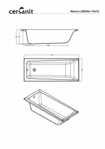 Ванна Cersanit прямоугольная LORENA 170x70 Арт: 64265 в Сочи и Адлере Ванна Cersanit прямоугольная LORENA 170x70 Арт: 64265 в Сочи и Адлере