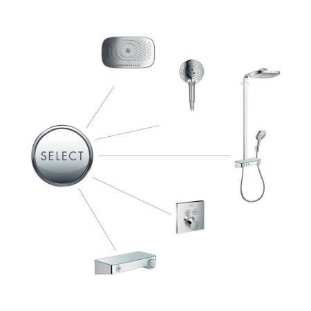13171000 HG ShowerTablet Select Термостат для душа ShowerTablet Select 300 BM 1/2 хром в Сочи и Адлере