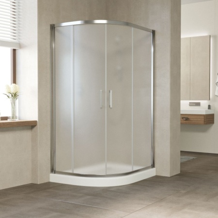 Душевой уголок Vegas Glass ZS-F 120*90 08 10 профиль глянцевый хром, стекло сатин в Сочи и Адлере