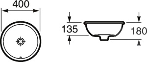 Раковина Roca Foro 400х180 мм, врезная сверху в Сочи и Адлере Раковина Roca Foro 400х180 мм, врезная сверху в Сочи и Адлере