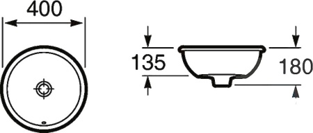 Раковина Roca Foro 400х180 мм, врезная сверху в Сочи и Адлере